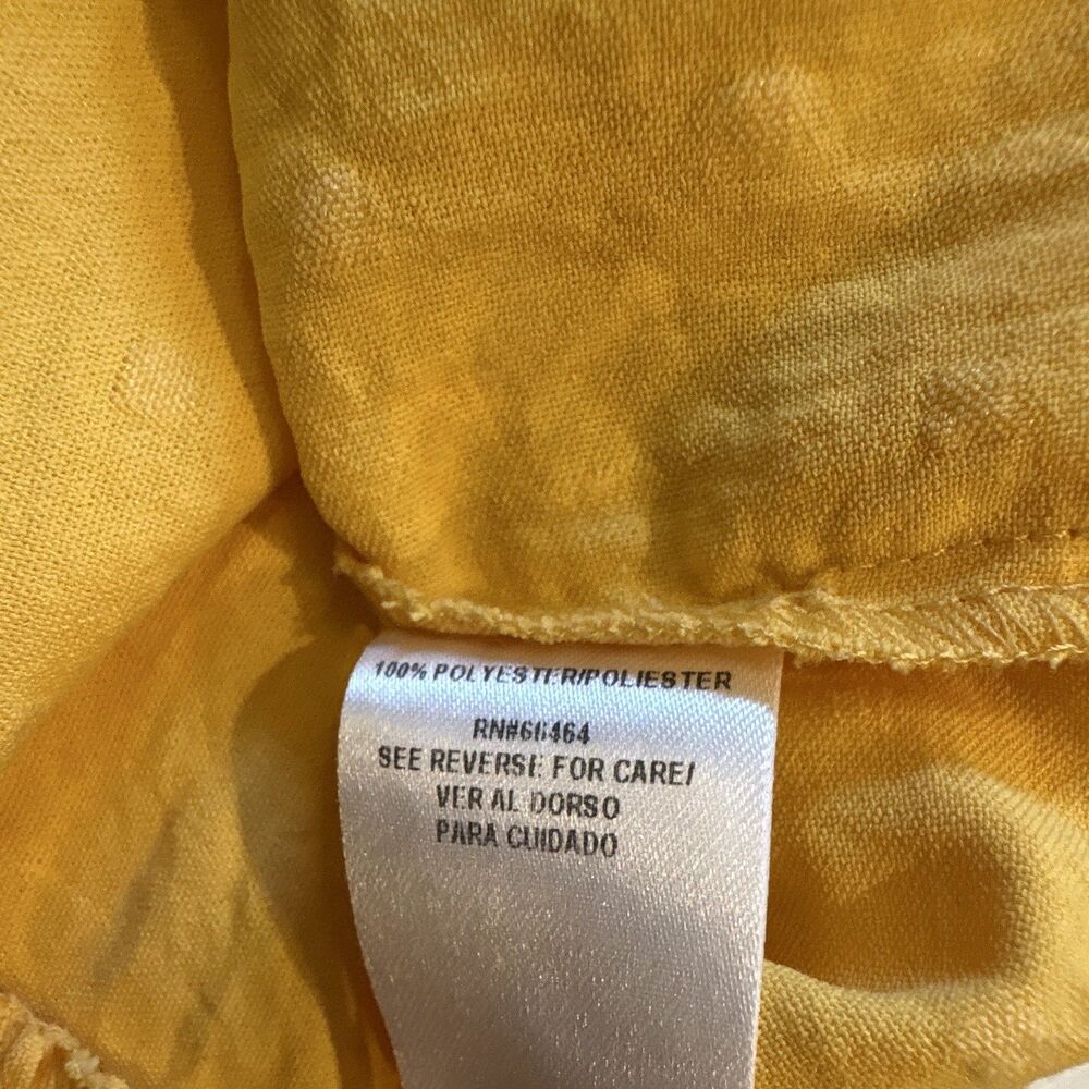 52seven Yellow Solid A-Line Dress Round Neck Cap Sleeve Ruffle Knee M - Picture 4 of 8